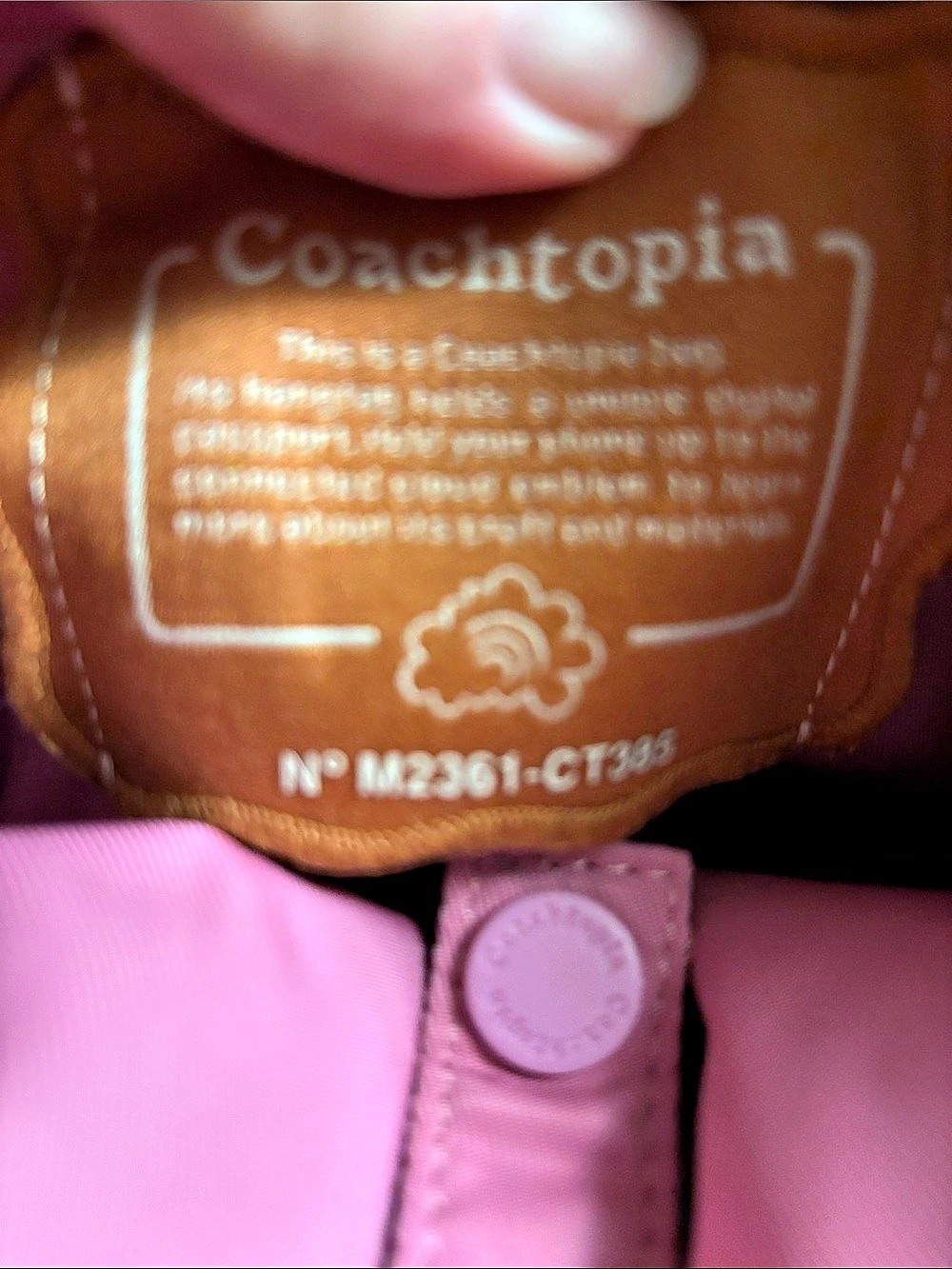 Coachtopia Quilted Pink Small Tote - Picture 10 of 12